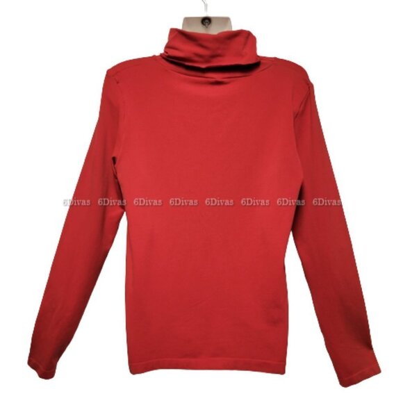 Turtleneck Red Top Long Sleeve Fall Top Winter Top Size L - Picture 5 of 9